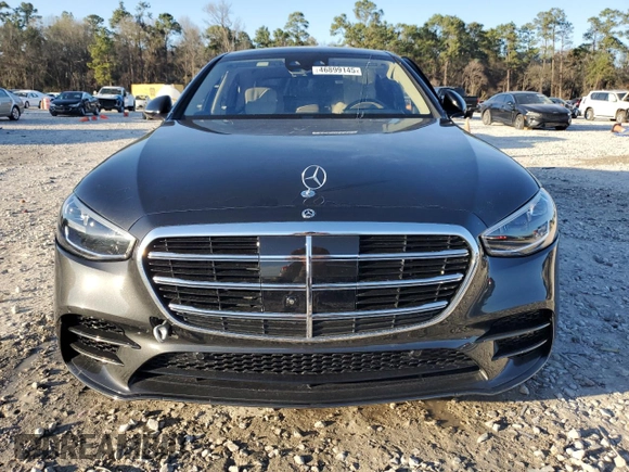 2023 Mercedes-Benz S 580 with VIN W1K6G7GB3PA203111, listed as a Copart auction lot 46899145 with 10,445 mi miles and Salvage Title. Bid and sale history available at DreamBid. Image 5.