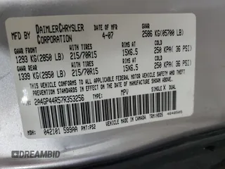 2007 Chrysler Town & Country LWB LX with VIN 2A4GP44R57R353256, listed as a Copart auction lot 88343665 with 178,957 mi miles and Salvage Title. Bid and sale history available at carsss.com. Image 13.