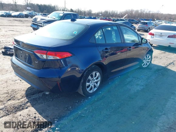 2020 Toyota Corolla LE with VIN 5YFEPRAE7LP007229, listed as a IAAI auction lot 41482001 with 63,705 mi miles. Bid and sale history available at carsss.com. Image 4.