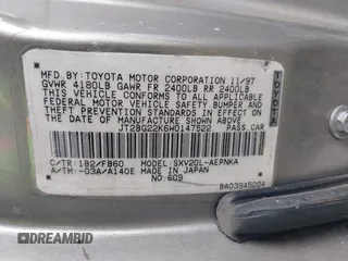 1998 Toyota Camry LE z VIN JT2BG22K6W0147522, wystawiony jako IAAI lot #42305222 z przebiegiem 224 539 mil mil oraz . Historia ofert i sprzedaży dostępna na DreamBid. Obrazek 9.