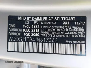 2018 Mercedes-Benz CLA 250 with VIN WDDSJ4EB4JN617063, listed as a IAAI auction lot 42205035 with 88,145 mi miles and . Bid and sale history available at DreamBid. Image 9.