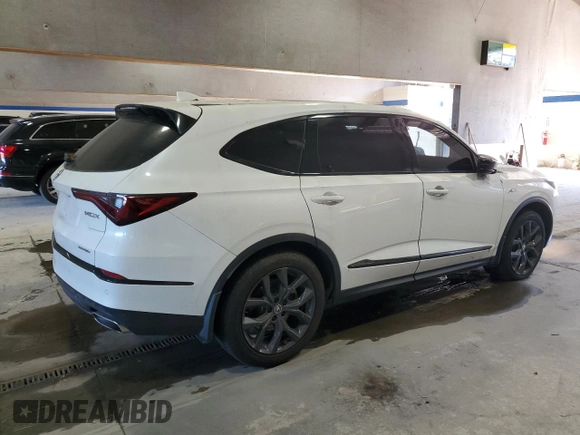 2024 Acura MDX w/A-Spec Package with VIN 5J8YE1H00RL163789, listed as a Copart auction lot 76515484 with 23,325 mi miles and Salvage Title. Bid and sale history available at carsss.com. Image 3.