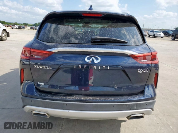2019 Infiniti QX50 Essential with VIN 3PCAJ5M30KF111736, listed as a Copart auction lot 59360515 with 34,322 mi miles and Clean title. Bid and sale history available at DreamBid. Image 6.
