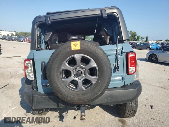 2023 Ford Bronco with VIN 1FMDE5AH3PLB14180, listed as a Copart auction lot 72261574 with 31,442 mi miles and Non Repairable. Bid and sale history available at DreamBid. Image 6.
