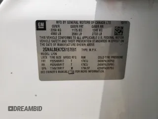2012 Chevrolet Equinox LS with VIN 2GNALBEK7C6157691, listed as a Copart auction lot 55491925 with 130,317 mi miles and Salvage Title. Bid and sale history available at DreamBid. Image 13.