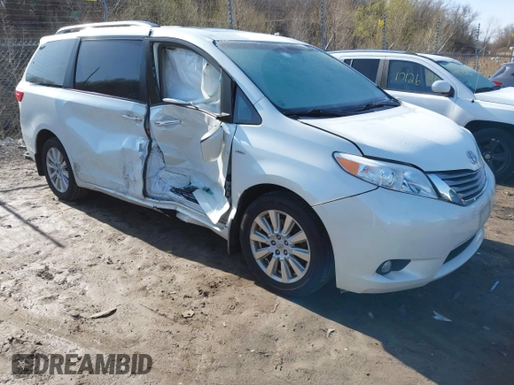 2017 Toyota Sienna with VIN 5TDDZ3DC3HS151274, listed as a IAAI auction lot 41936227 with 159,597 mi miles and . Bid and sale history available at DreamBid. Image 1.