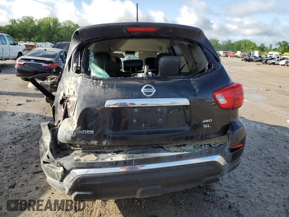 2018 Nissan Pathfinder SL z VIN 5N1DR2MM0JC636204, wystawiony jako Copart lot #55127915 z przebiegiem Nie podano mil oraz Szkoda całkowita • Salvage title. Historia ofert i sprzedaży dostępna na DreamBid. Obrazek 6.