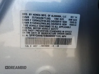 2014 Acura MDX Advance with VIN 5FRYD4H87EB036932, listed as a Copart auction lot 48427385 with Not Provided miles and Salvage Title. Bid and sale history available at DreamBid. Image 13.