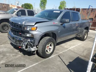 2021 Chevrolet Silverado 1500 Custom Trail Boss with VIN 1GCPYCEF5MZ430436, listed as a Copart auction lot 52027245 with 60,656 mi miles and Salvage Title. Bid and sale history available at DreamBid. Image 1.