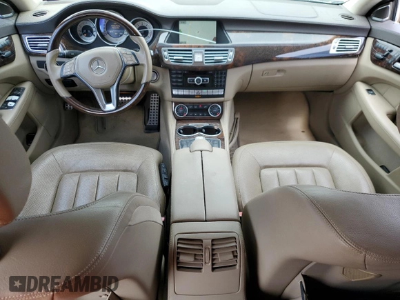 2014 Mercedes-Benz CLS 550 with VIN WDDLJ7DB5EA096052, listed as a Copart auction lot 53085535 with 140,000 mi miles and Salvage title. Bid and sale history available at DreamBid. Image 8.