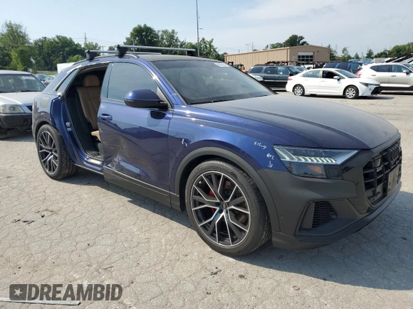 2021 Audi Q8 Prestige with VIN WA1FVAF13MD027865, listed as a Copart auction lot 61099344 with 41,905 mi miles and Salvage title. Bid and sale history available at DreamBid. Image 4.