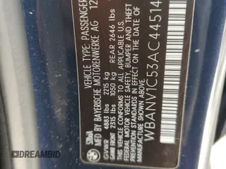 2010 BMW 5 Series 528i xDrive with VIN WBANV1C53AC445141, listed as a Copart auction lot 45191155 with 132,443 mi miles and Salvage Title. Bid and sale history available at carsss.com. Image 12.