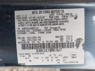 2012 Lincoln MKZ with VIN 3LNHL2JC2CR817677, listed as a IAAI auction lot 42256792 with 147,729 mi miles and . Bid and sale history available at DreamBid. Image 12.