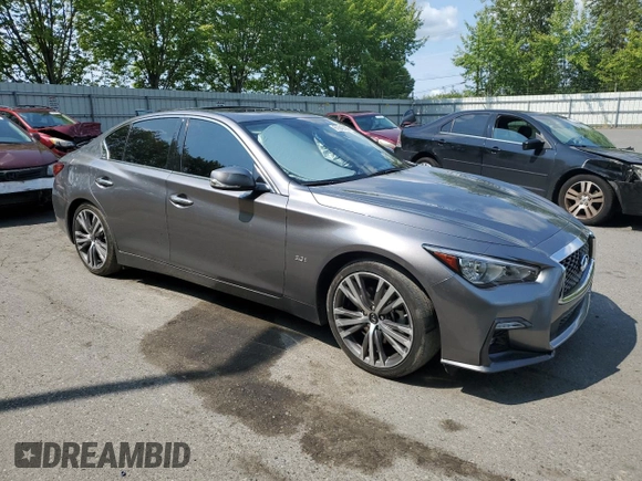 2020 Infiniti Q50 Pure with VIN JN1EV7AR3LM256792, listed as a Copart auction lot 61842085 with Not provided miles and Salvage title. Bid and sale history available at DreamBid. Image 4.