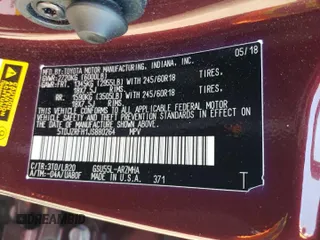2018 Toyota Highlander SE with VIN 5TDJZRFH1JS880264, listed as a Copart auction lot 57509965 with 93,064 mi miles and Salvage title. Bid and sale history available at DreamBid. Image 13.
