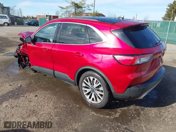 2021 Ford Escape Titanium with VIN 1FMCU9J9XMUA70800, listed as a IAAI auction lot 41717946 with Not Provided miles and . Bid and sale history available at carsss.com. Image 3.