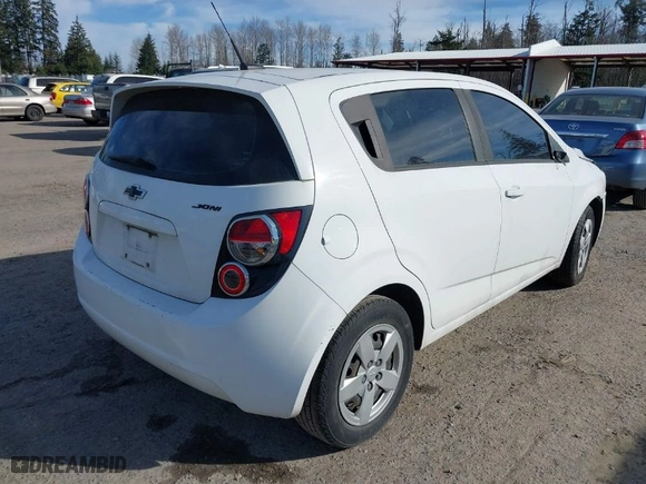 2013 Chevrolet Sonic LS with VIN 1G1JB6SG3D4152664, listed as a IAAI auction lot 41702163 with 106,380 mi miles. Bid and sale history available at carsss.com. Image 4.