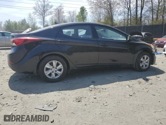 2016 Hyundai Elantra SE with VIN 5NPDH4AE7GH722008, listed as a Copart auction lot 53365985 with 67,181 mi miles and Salvage Title. Bid and sale history available at DreamBid. Image 3.