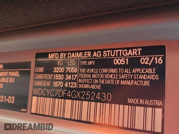 2016 Mercedes-Benz G 63 AMG with VIN WDCYC7DF4GX252430, listed as a Copart auction lot 84421204 with 89,219 mi miles and Clean title. Bid and sale history available at DreamBid. Image 12.