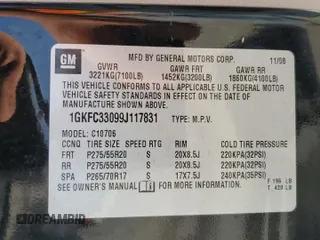 2009 GMC Yukon SLT w/4SB with VIN 1GKFC33099J117831, listed as a Copart auction lot 44417365 with 197,485 mi miles and Salvage Title. Bid and sale history available at carsss.com. Image 13.