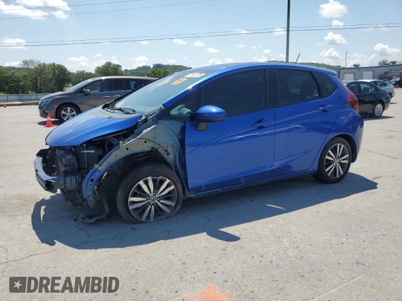 2015 Honda Fit EX-L with VIN 3HGGK5H83FM745753, listed as a Copart auction lot 61916175 with 76,305 mi miles and Salvage title. Bid and sale history available at DreamBid. Image 1.