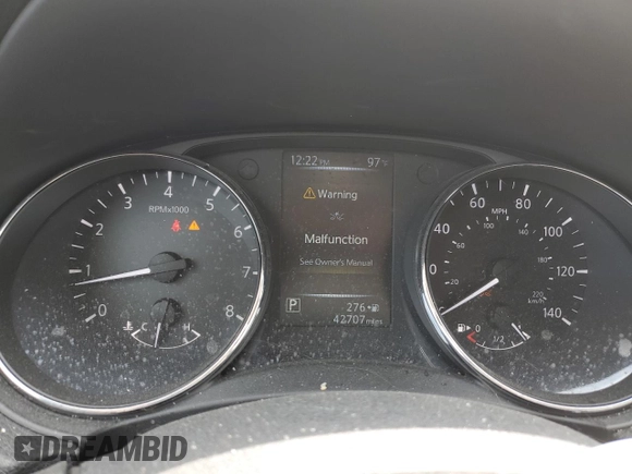 2017 Nissan Rogue SV with VIN 5N1AT2MVXHC876609, listed as a Copart auction lot 62271525 with 42,707 mi miles and Salvage title. Bid and sale history available at DreamBid. Image 9.