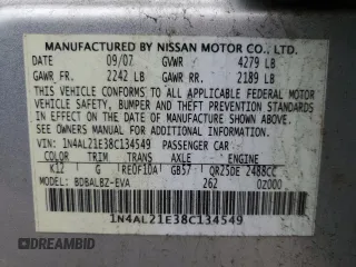 2008 Nissan Altima 2.5 S with VIN 1N4AL21E38C134549, listed as a Copart auction lot 52996305 with 175,471 mi miles and Salvage Title. Bid and sale history available at carsss.com. Image 12.