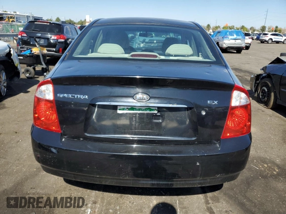 2006 Kia Spectra EX with VIN KNAFE121565332547, listed as a Copart auction lot 73562144 with 155,418 mi miles and Non Repairable. Bid and sale history available at carsss.com. Image 6.