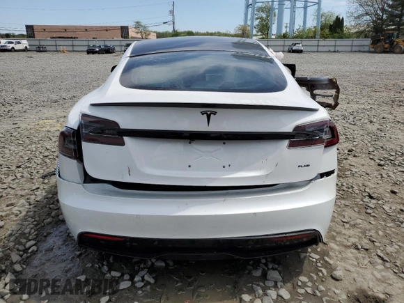 2022 Tesla Model S Plaid with VIN 5YJSA1E63NF460643, listed as a Copart auction lot 54665505 with Not provided miles and Salvage title. Bid and sale history available at DreamBid. Image 6.