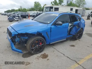 2020 Jaguar F-Pace SVR with VIN SADCZ2EE3LA617687, listed as a Copart auction lot 56555285 with 49,307 mi miles and Salvage Title. Bid and sale history available at DreamBid. Image 1.