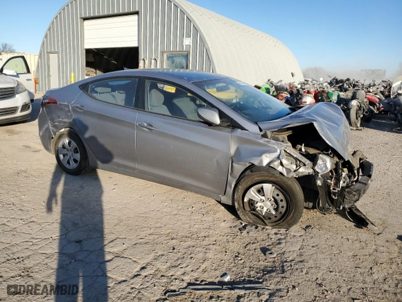 2016 Hyundai Elantra SE with VIN 5NPDH4AE1GH709982, listed as a Copart auction lot 84433434 with 0 mi miles and Salvage Title. Bid and sale history available at carsss.com. Image 4.