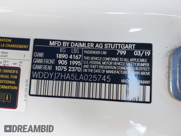 2020 Mercedes-Benz AMG GT with VIN WDDYJ7HA5LA025745, listed as a IAAI auction lot 42040819 with 25,393 mi miles. Bid and sale history available at carsss.com. Image 9.