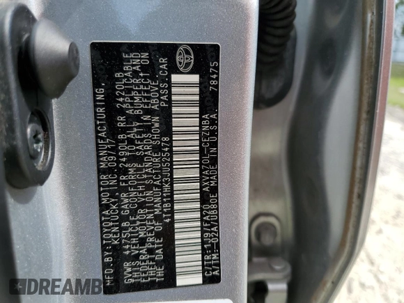 2018 Toyota Camry LE z VIN 4T1B11HK3JU525478, wystawiony jako Copart lot #56112235 z przebiegiem 141 609 mil mil oraz Szkoda całkowita • Salvage title. Historia ofert i sprzedaży dostępna na DreamBid. Obrazek 13.