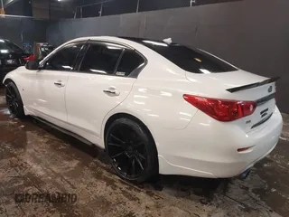 2014 Infiniti Q50 Sport with VIN JN1BV7AR4EM705418, listed as a IAAI auction lot 41698553 with 124,554 mi miles and . Bid and sale history available at carsss.com. Image 3.