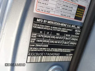 2007 Mercedes-Benz R 3.5L with VIN 4JGCB65E17A040960, listed as a IAAI auction lot 41891102 with 122,146 mi miles and . Bid and sale history available at DreamBid. Image 9.