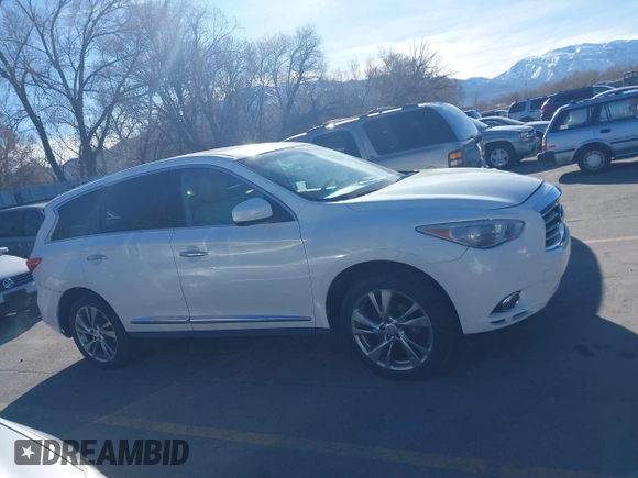 2013 Infiniti JX35 with VIN 5N1AL0MMXDC322380, listed as a IAAI auction lot 41862620 with 168,436 mi miles. Bid and sale history available at carsss.com. Image 12.