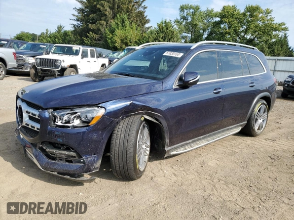 2022 Mercedes-Benz GLS with VIN 4JGFF5KE4NA706416, listed as a Copart auction lot 67030163 with 21,153 mi miles. Bid and sale history available at carsss.com. Image 1.