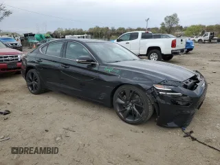 2022 Genesis G70 3.3T z VIN KMTG54TE2NU081955, wystawiony jako Copart lot #52113265 z przebiegiem 33 005 mil mil oraz Szkody całkowita. Historia ofert i sprzedaży dostępna na DreamBid. Obrazek 4.