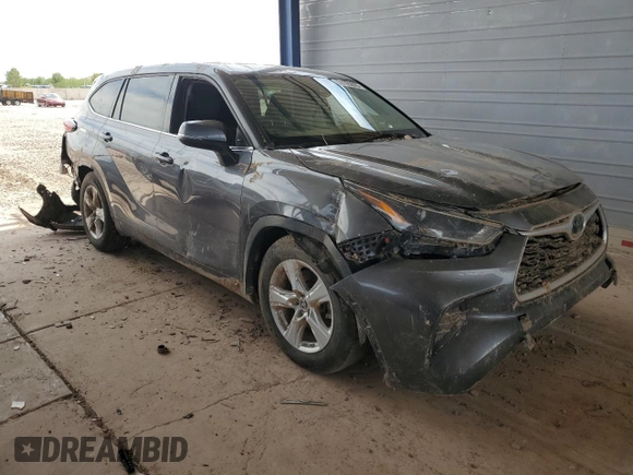 2021 Toyota Highlander L with VIN 5TDCZRBH7MS079017, listed as a Copart auction lot 56765605 with Not provided miles and Salvage title. Bid and sale history available at DreamBid. Image 4.