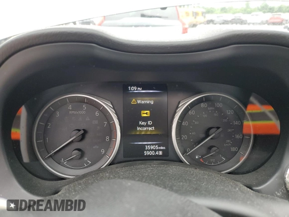 2018 Infiniti Q50 Luxe with VIN JN1EV7AP7JM366935, listed as a Copart auction lot 59781175 with 35,905 mi miles and Salvage title. Bid and sale history available at DreamBid. Image 9.