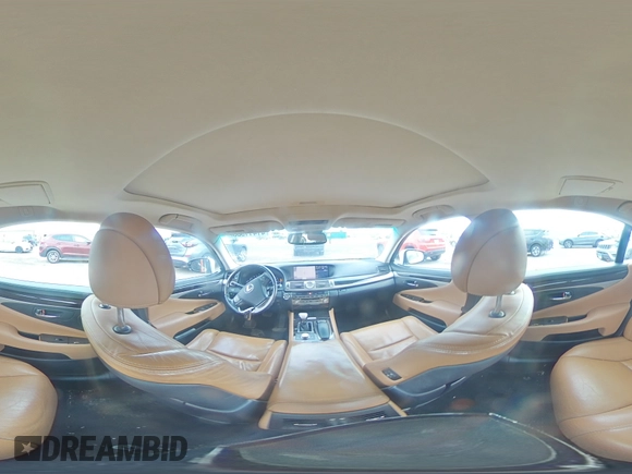 2014 Lexus LS 460 with VIN JTHCL5EF4E5021098, listed as a Copart auction lot 41411565 with 134,513 mi miles and Salvage title. Bid and sale history available at DreamBid. Image 12.
