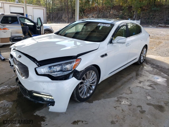 2017 Kia K900 Luxury with VIN KNALW4D4XH6036042, listed as a Copart auction lot 80763814 with 73,395 mi miles and Salvage Title. Bid and sale history available at carsss.com. Image 1.