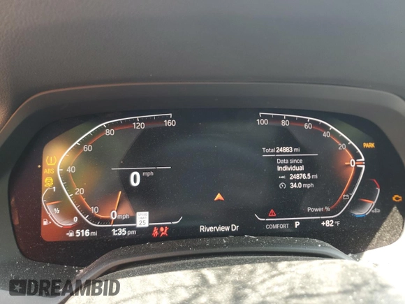 2023 BMW X5 xDrive40i with VIN 5UXCR6C03P9P75351, listed as a Copart auction lot 61465655 with 24,883 mi miles and Salvage title. Bid and sale history available at DreamBid. Image 9.