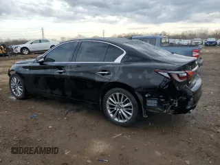 2019 Infiniti Q50 3.0t LUXE with VIN JN1EV7AR5KM554095, listed as a Copart auction lot 50028605 with 82,599 mi miles and Salvage Title. Bid and sale history available at carsss.com. Image 2.