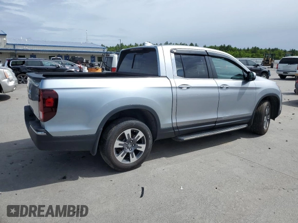 2019 Honda Ridgeline RTL with VIN 5FPYK3F57KB001594, listed as a Copart auction lot 59020335 with 31,465 mi miles and Salvage title. Bid and sale history available at DreamBid. Image 3.