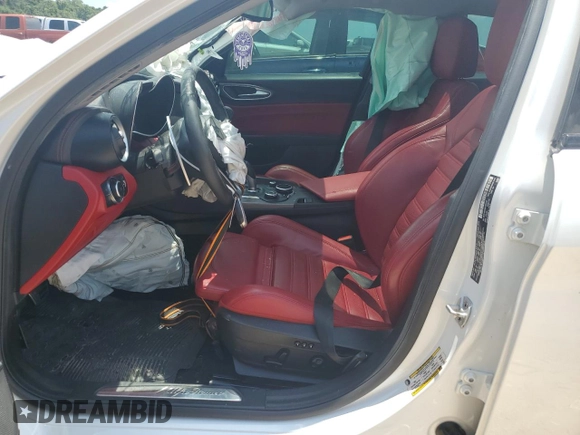 2018 Alfa Romeo Giulia Ti Sport with VIN ZARFAECN3J7599728, listed as a Copart auction lot 57711005 with Not provided miles and Salvage title. Bid and sale history available at DreamBid. Image 7.