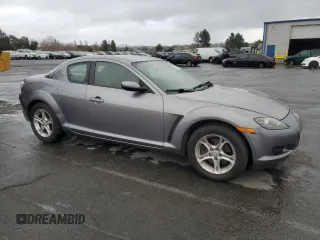 2005 Mazda RX-8 with VIN JM1FE17N050156100, listed as a Copart auction lot 84370154 with 76,054 mi miles and Salvage Title. Bid and sale history available at carsss.com. Image 4.