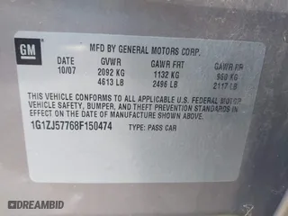 2008 Chevrolet Malibu LT w/2LT with VIN 1G1ZJ57768F150474, listed as a IAAI auction lot 41544918 with 108,519 mi miles. Bid and sale history available at carsss.com. Image 9.
