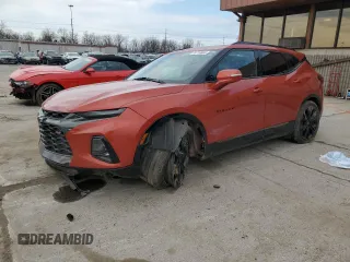 2021 Chevrolet Blazer RS z VIN 3GNKBERSXMS544435, wystawiony jako Copart lot #49710865 z przebiegiem 57 321 mil mil oraz Szkoda całkowita • Salvage title. Historia ofert i sprzedaży dostępna na DreamBid. Obrazek 1.