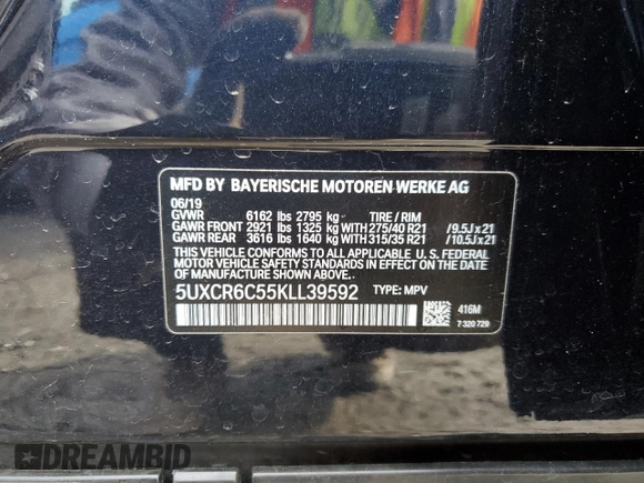 2019 BMW X5 xDrive40i with VIN 5UXCR6C55KLL39592, listed as a Copart auction lot 42558603 with 32,757 mi miles. Bid and sale history available at carsss.com. Image 14.